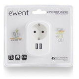 Enchufe Pared con 2 Puertos USB Ewent EW1211 3,1 A - HAMISHOP07