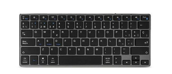 Teclado Inalámbrico Subblim SUB-KB-3ADC201 Qwerty Español Plateado Negro/Gris - HAMISHOP07