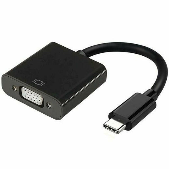 Adaptador USB-C Aisens Conversor USB-C a VGA, USB-C/M - HDB15/H, Negro, 15cm VGA - HAMISHOP07