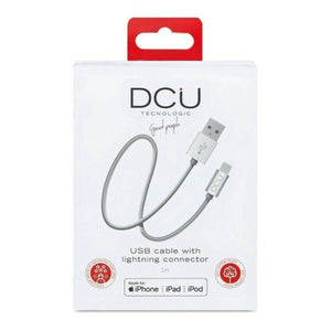 Cable Cargador USB Lightning iPhone DCU Plateado 1 m - HAMISHOP07